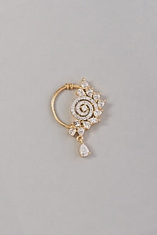 Gold Finish Zircon Nose Ring