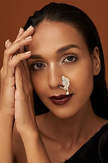 Gold Finish Zircon Nose Ring