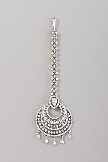 White Finish Zircon Maangtikka