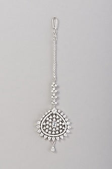 White Finish Zircon Maangtikka