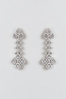 White Finish Zircon Choker Necklace Set