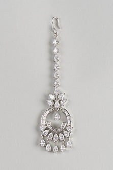 White Finish Zircon Maangtikka