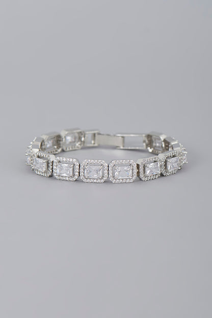 White Finish Zircon  Bracelet