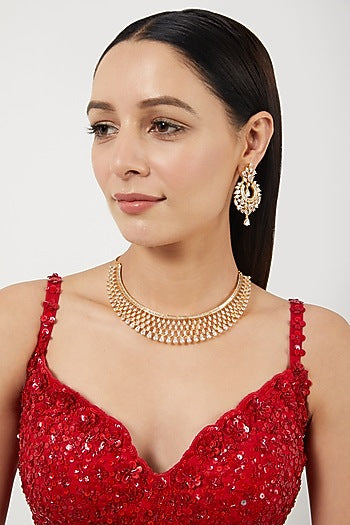 Gold Finish Zircon Necklace Set