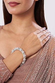 White Finish Zircon Bangle