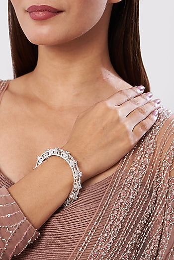 White Finish Zircon Bangle