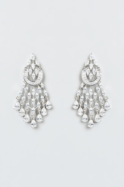 White Finish Zircon Necklace Set