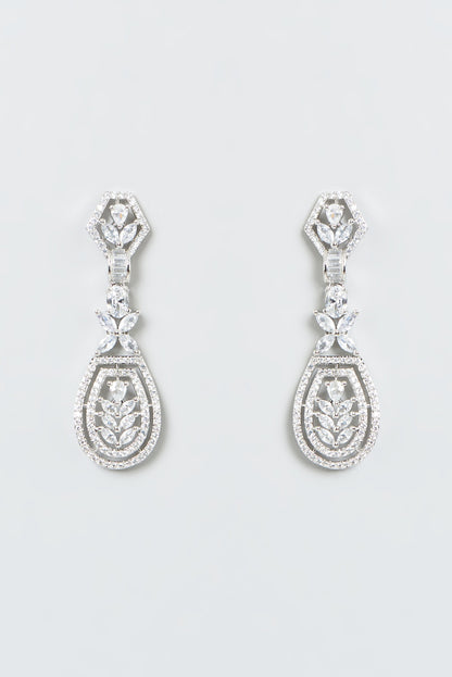 White Finish Zircon Necklace Set
