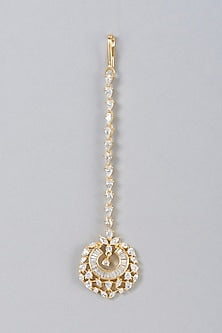 Gold Finish Zircon  Maangtikka