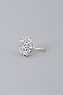 White Finish Zircon Ring