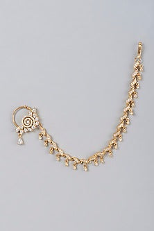 Gold Finish Zircon Nose Ring