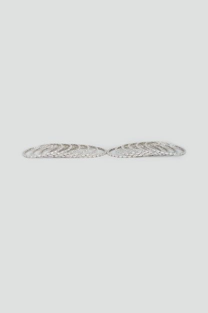 White Finish Zircon Bangles (Set of 12)