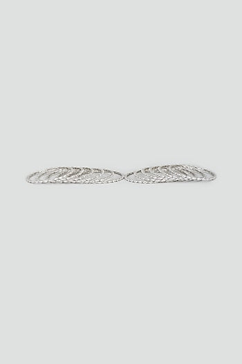 White Finish Zircon Bangles (Set of 12)