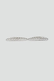 White Finish Zircon Bangles (Set of 12)