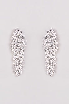 White Finish Zircon Dangler Earrings
