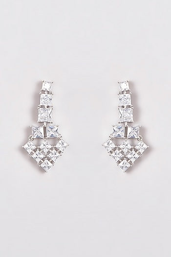 White Finish Zircon Layered Necklace Set