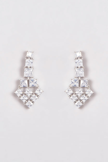 White Finish Zircon Layered Necklace Set