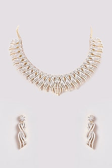 Gold Finish Zircon Necklace Set