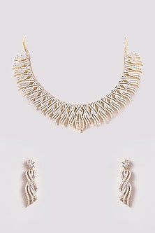 Gold Finish Zircon Necklace Set