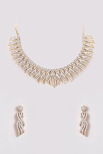 Gold Finish Zircon Necklace Set