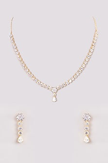 Gold Finish Zircon Necklace Set