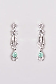 White Finish Zircon & Multi-Colored Stone Necklace Set