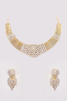 Gold Finish Zircon Necklace Set