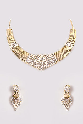 Gold Finish Zircon Necklace Set