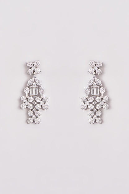 White Finish Zircon Necklace Set