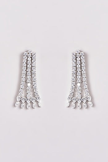 White Finish Zircon Layered Necklace Set