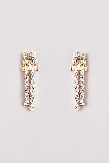 Gold Finish Zircon Layered Necklace Set
