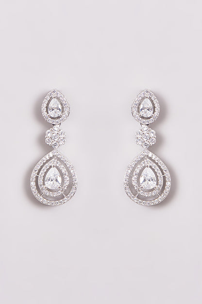 White Finish Zircon Necklace Set