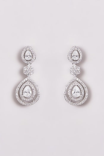 White Finish Zircon Necklace Set