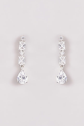 White Finish Zircon Necklace Set