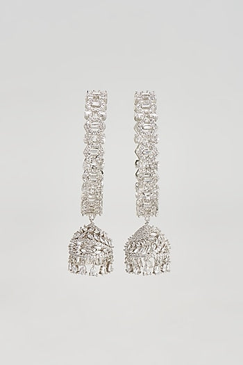 White Finish Zircon Bangles (Set of 2)