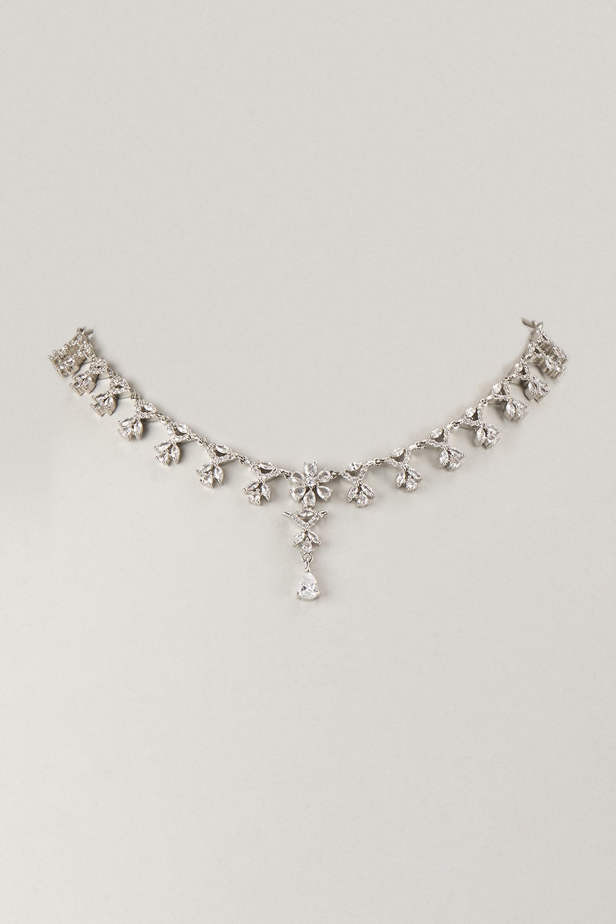 White Finish Zircon Necklace