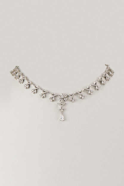 White Finish Zircon Necklace