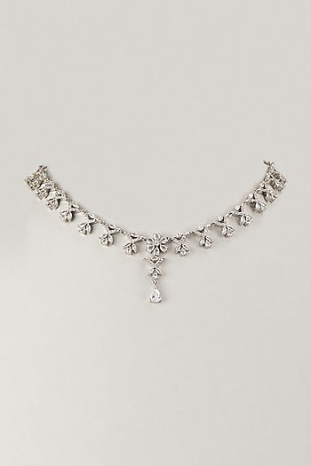White Finish Zircon Necklace