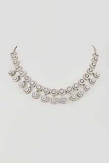 White Finish Synthetic Stone Necklace