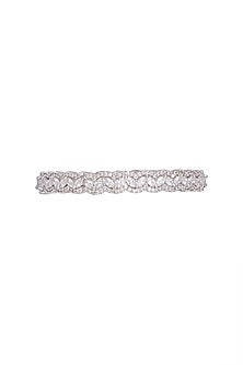 White Finish Faux Diamond Bangles