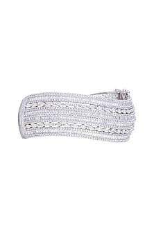 White Finish Diamond Openable Kada Bracelet