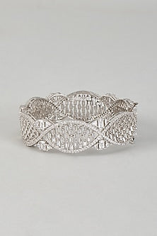 White Finish Zircon Bangle