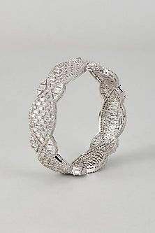 White Finish Zircon Bangle