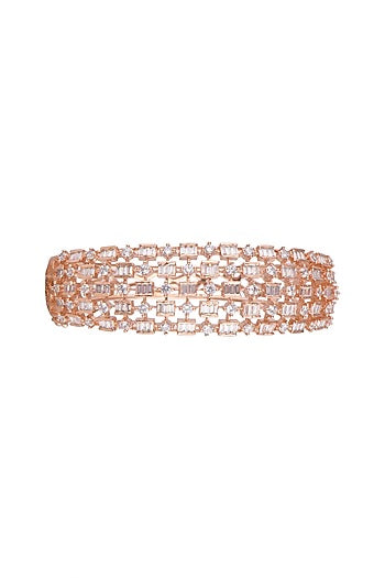 Rose Gold Finish Diamond Openable Kada Bracelet