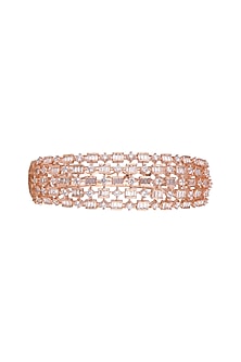 Rose Gold Finish Diamond Openable Kada Bracelet