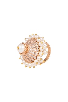 Gold Finish Pearl Ring