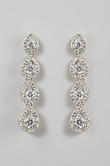White Finish Necklace Set With Diamonds
