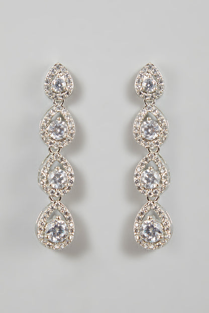 White Finish Necklace Set With Diamonds