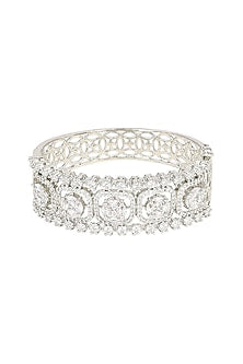 White Finish Diamond Openable Bracelet