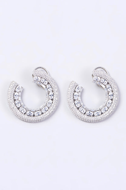 White Finish Hoop Earrings